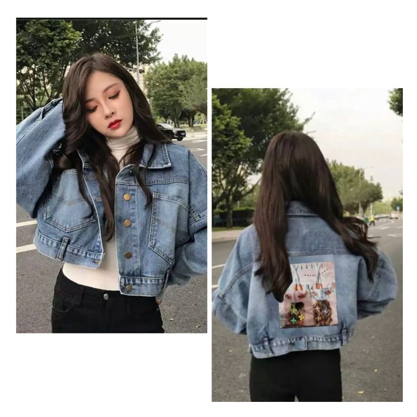 JACKET JEANS CROP GIRLS -JACKET JEANS GEISHA KOREA STYLE