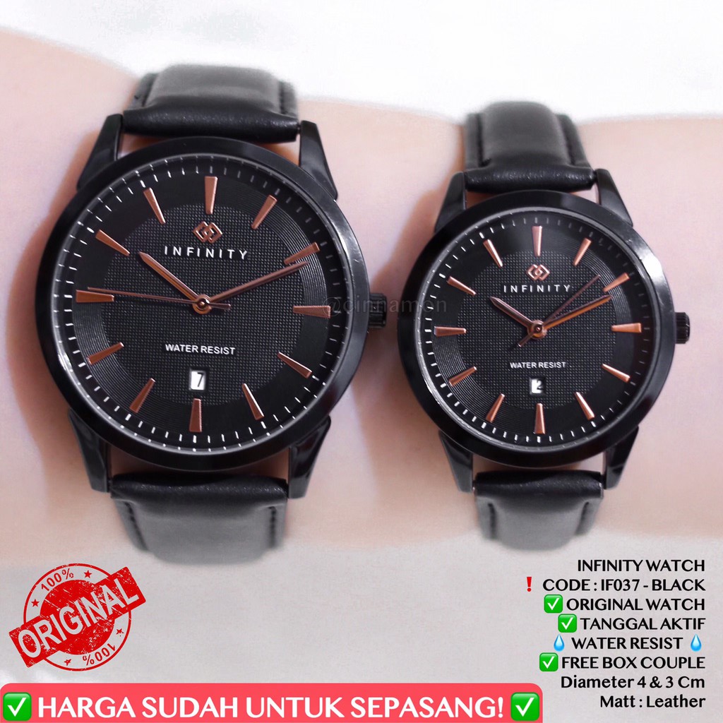 Jam tangan couple INFINITY Original pria dan wanita kulit free box anti air IF037 IF070 IF090 IF091