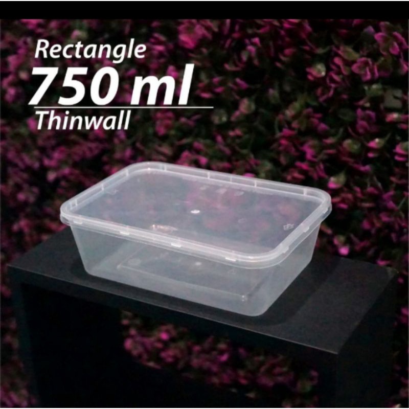 Jual Thinwall Reqtangle 750ml Isi 25pcs Food Container 750ml Thinwal