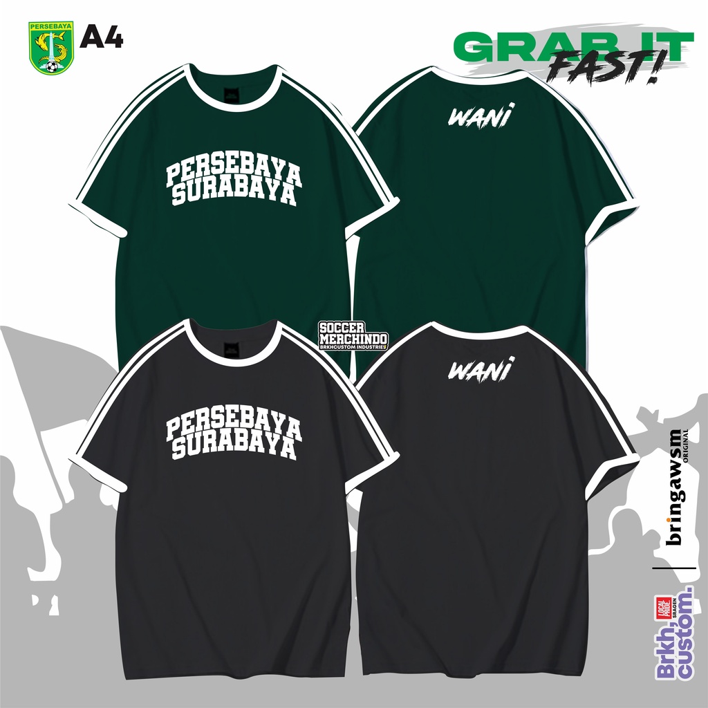 KAOS PERSEBAYA BONEK A4 SURABAYA KAOS CASUAL KAOS SUPORTER KAOS BOLA KAOS DISTRO KAOS AWAYDAYS BRKHCUSTOM