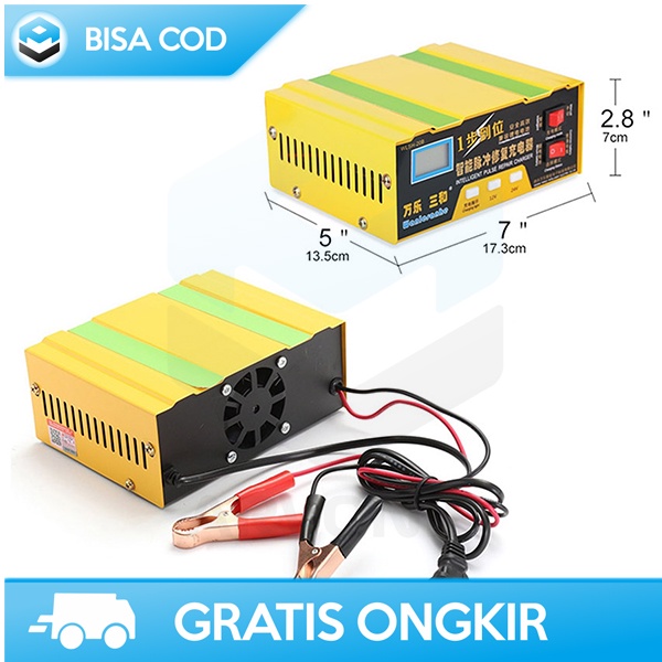 CHARGER AKI MOTOR DAN MOBIL 12V/24V ORI OTOHEROES DENGAN LCD INDIKATOR