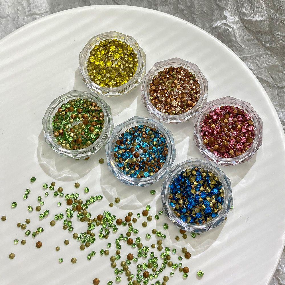 Mxbeauty Nail Art Rhinestones Warna-Warni Fashion Menunjuk Bawah Hiasan Kuku 3D Perhiasan Kuku