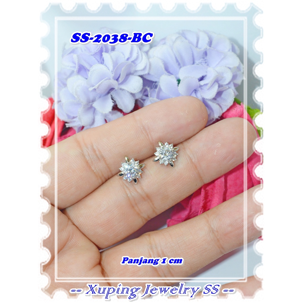 Anting Lapis Emas 18K SS-2038-BC Silver Merek Xuping Original