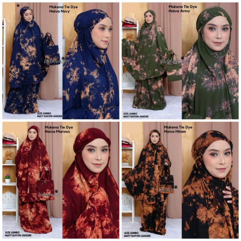 [BISA COD] Mukena Tie Dye JOMBO BALI Bahan Rayon Super Adem