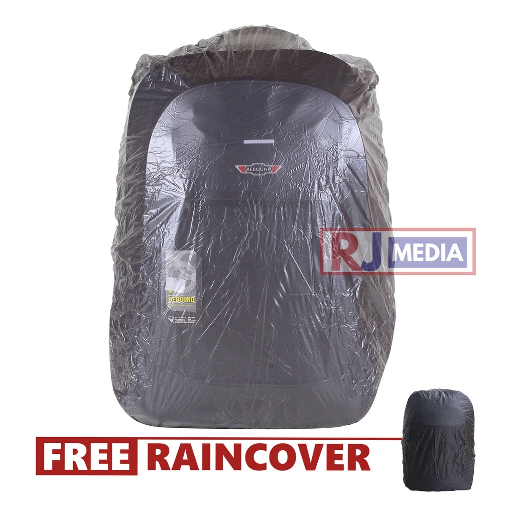 Tas Ransel Sekolah Rebound Warna Hitam List Silver TERBARU Backpack SMP SMA Kuliah Kerja Cowok Cewek Pria Wanita Bonus Raincover Laptop In Bahan Kuat Awet Jahitan Tahan Lama Kualitas Ekspor