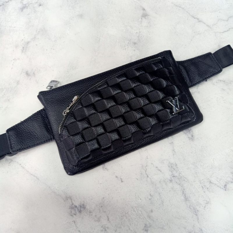 Waistbag LV Damier Embos Kulit asli Belt Bag Import