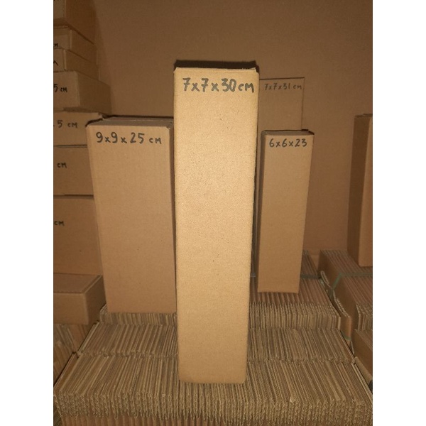 

Kardus 7x7x30 cm baru polos luar dalam