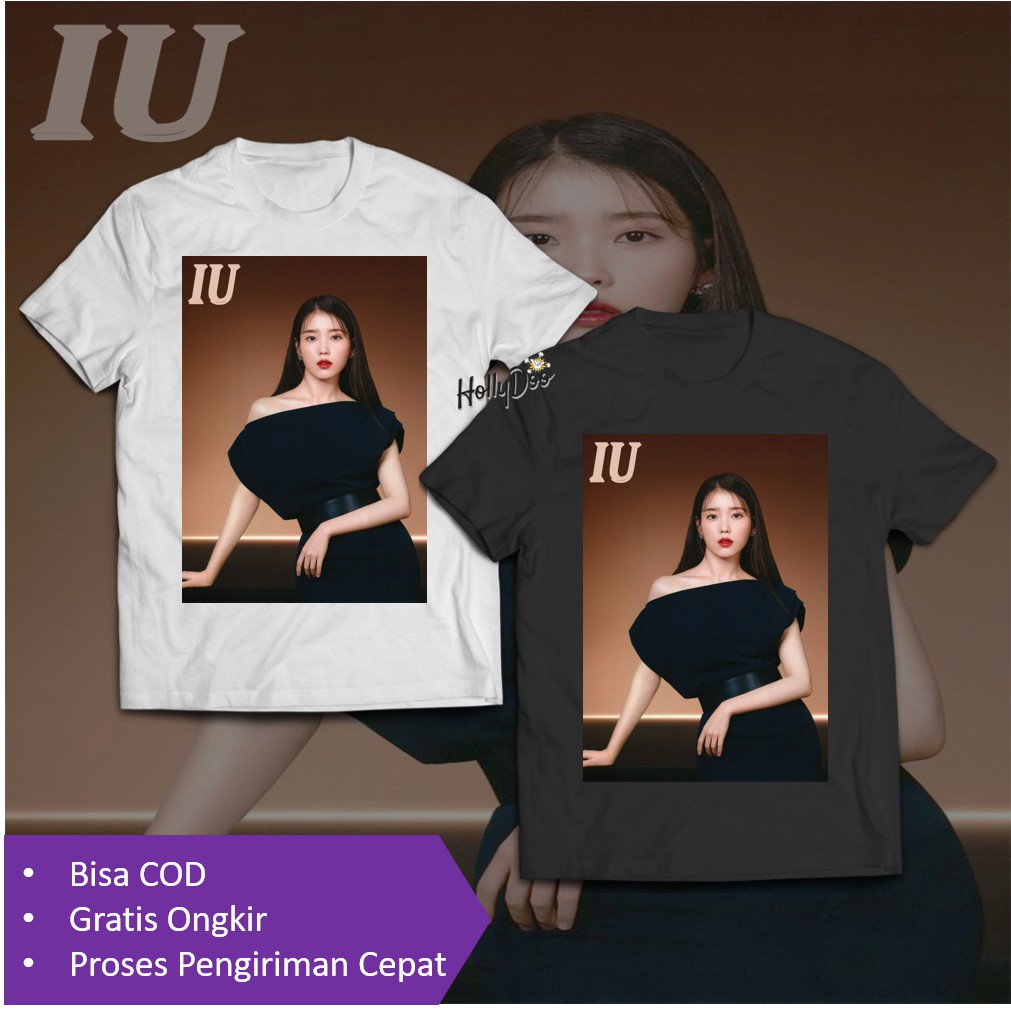 Kaos IU Cantik Photoshoot T-Shirt Lee Ji-eun Baju Penggemar K-Pop