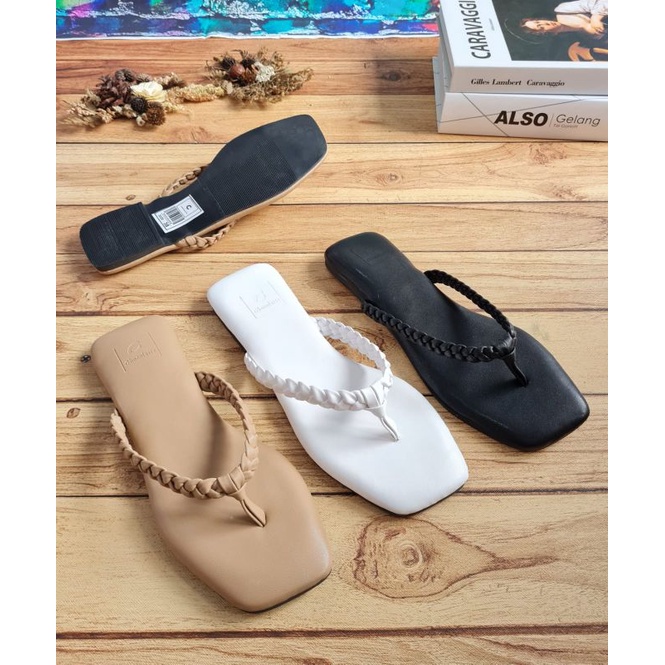 ABBUSHOES KR 04 flat shoes jepit kepang urra 1cm