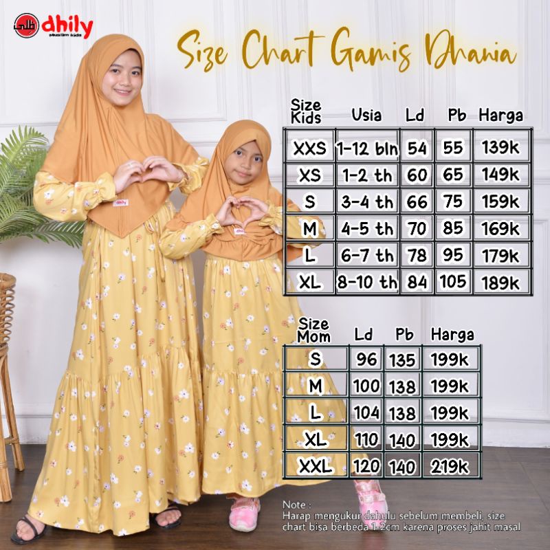 Gamis Couple Dhania, Gamis couple Ibu bayi anak by Dhilyhijab