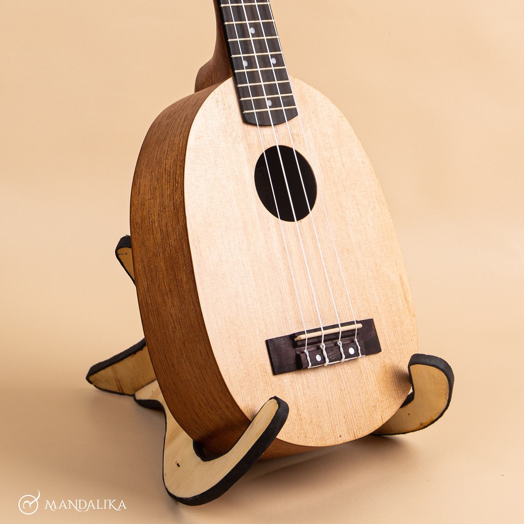 Ukulele Soprano Pineapple Mandalika Natural UKF-21NT Free Softcase, Senar Cadangan, Pick, Sertifikat