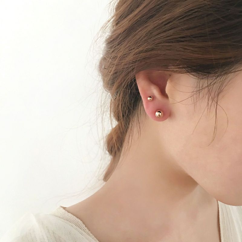 GG Anting Tusuk Bundar Titanium Simple