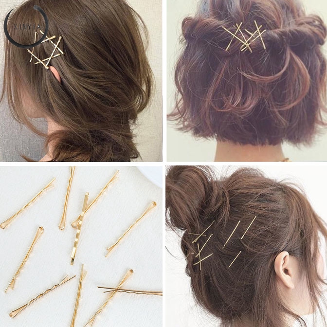 【1pc】Klip Jepit Rambut DIY Warna Kc Emas untuk Wanita