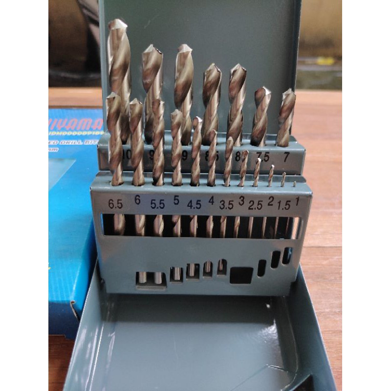 MATA BOR BESI 19 pcs  SET FUJIYAMA 1 - 10 mm HSS twisted drill bit