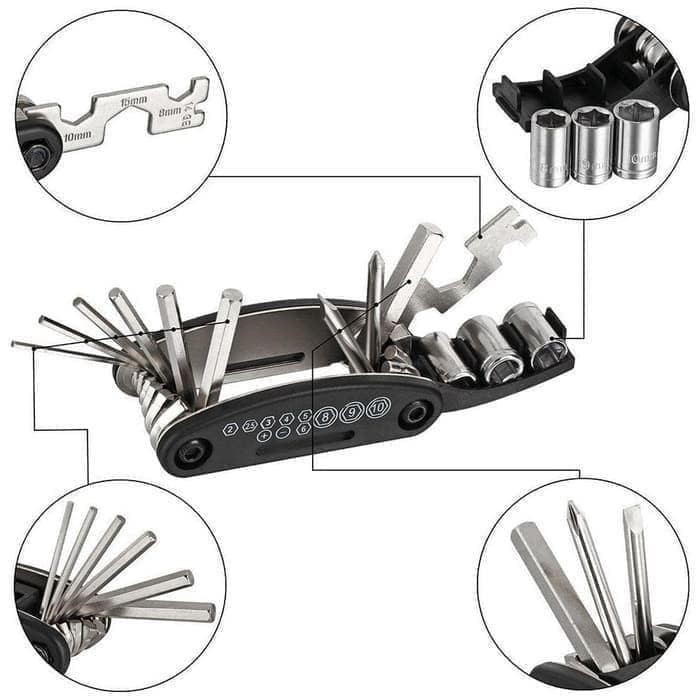 Kunci Sok Sepeda / Kunci Pas Sepeda Set 16in1 MultiFungsi Serba guna