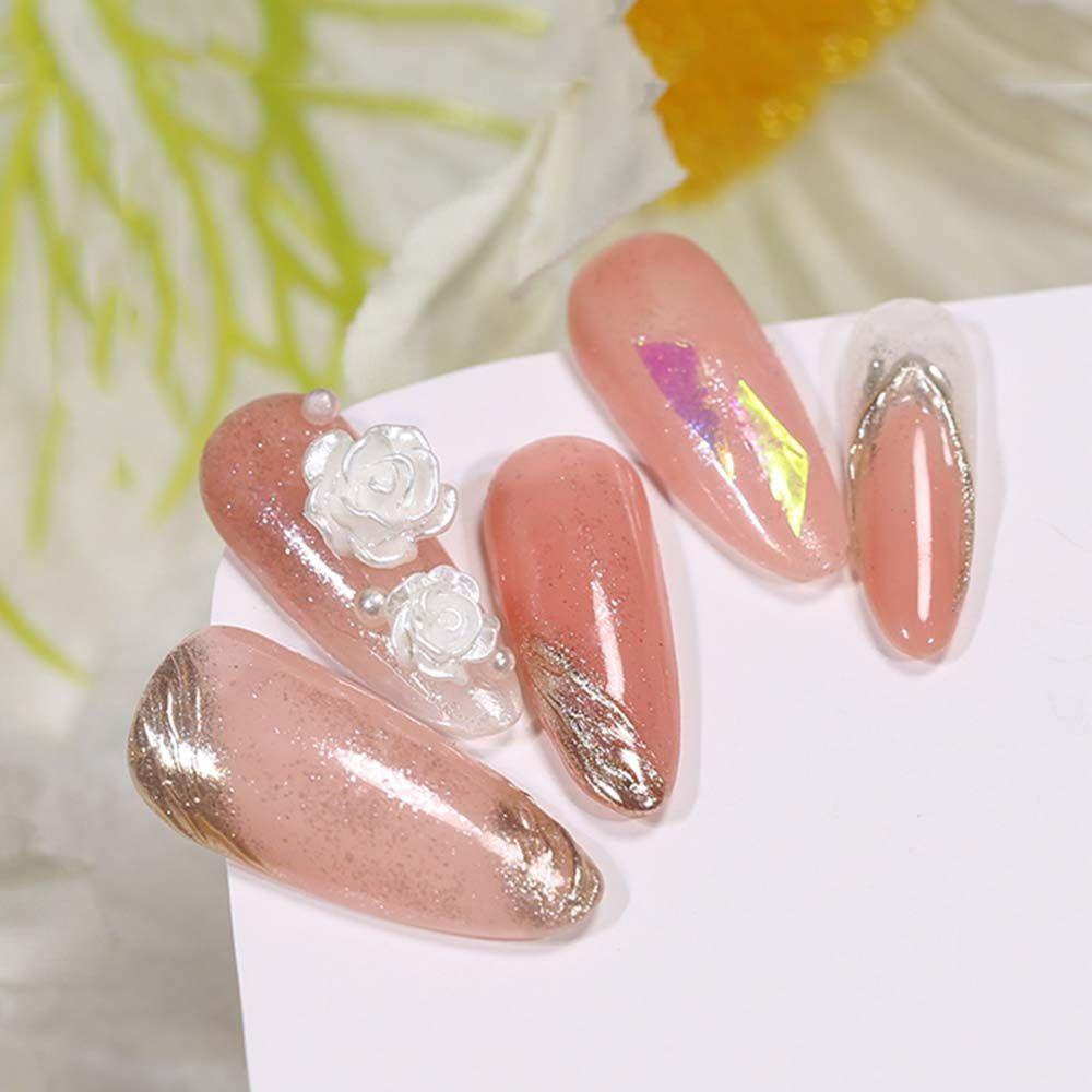 AUGUSTINA Augustina Camellia Nail Art Perhiasan Charms Shiny Aurora Symphony Korea DIY Ornamen