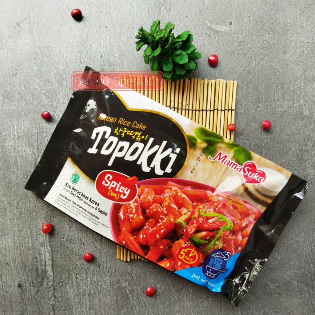 MamaSuka Topokki Spicy 134 gram / Topokki Instant - Free Saus &amp; Toping