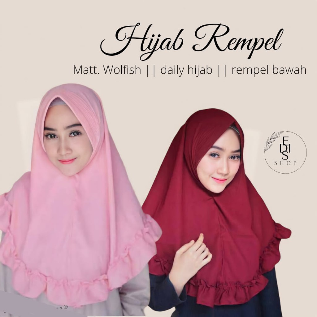 Hijab instan KHIMAR rempel kriwil/ Khimar pet rempel/ simpel pet rempel/ hijab clara