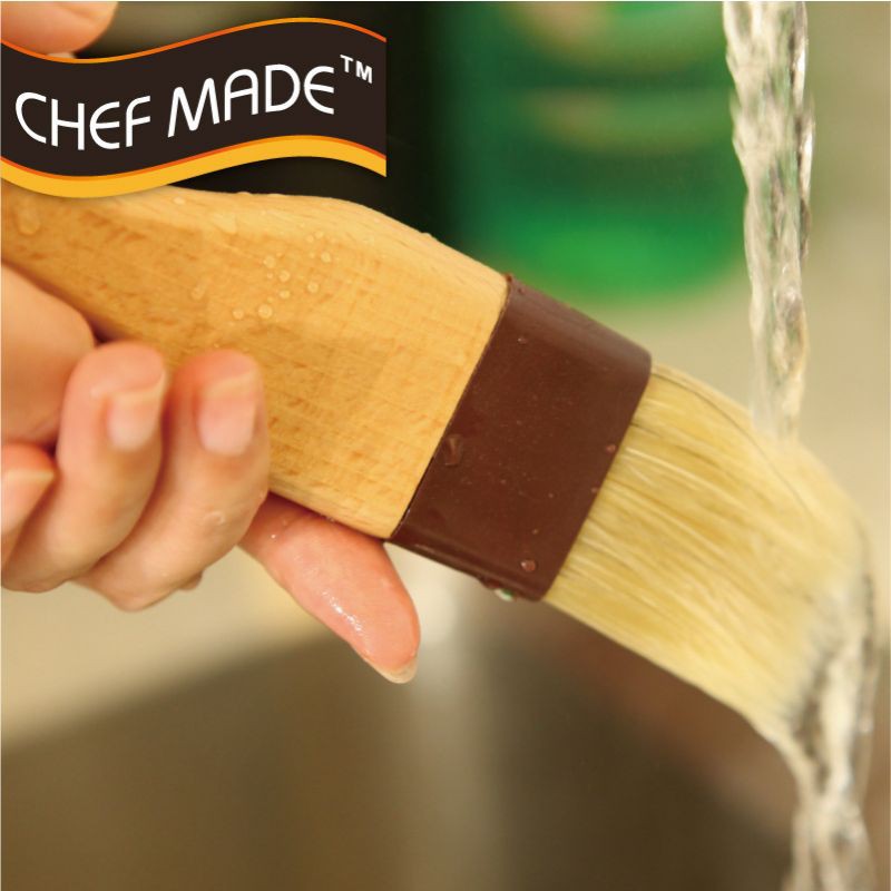 Chefmade wooden brush / soft bristle baking Brush / Kuas oles Roti bulu halus - WK9201