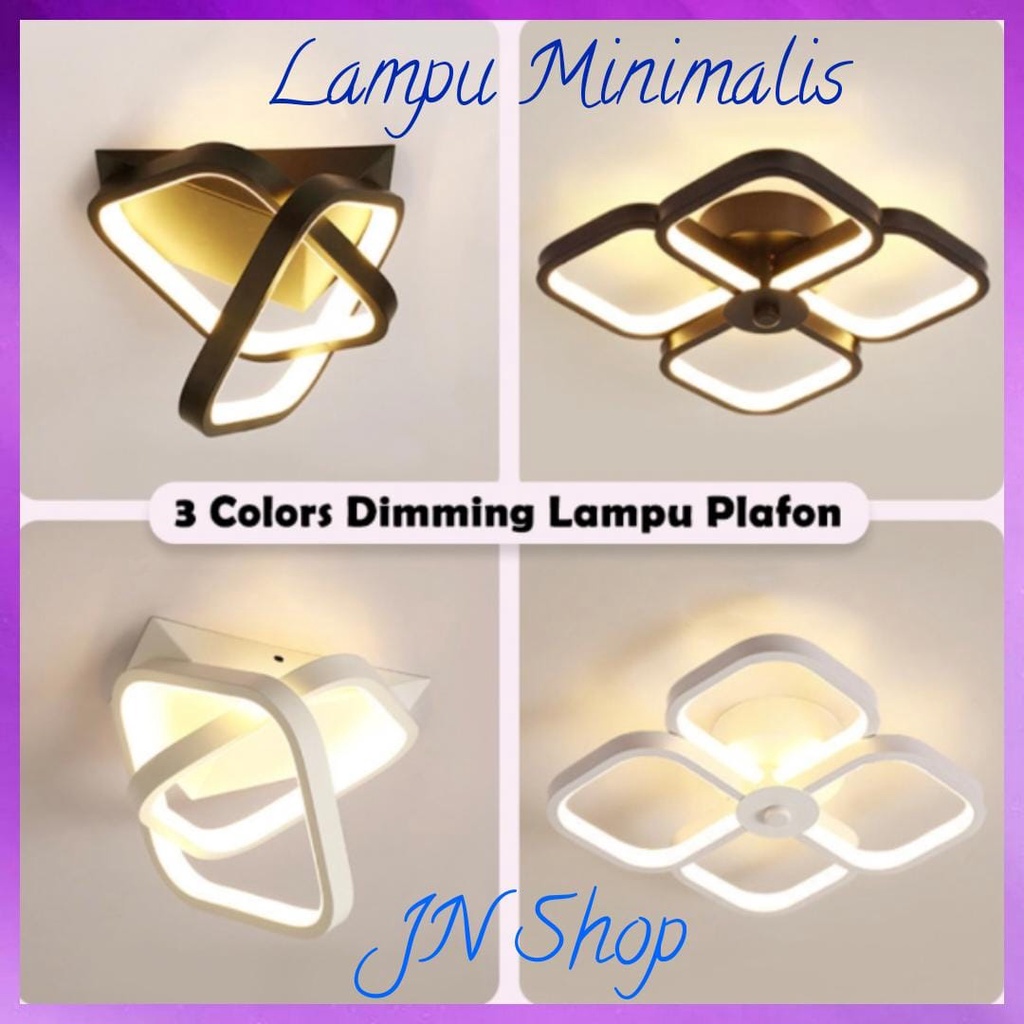 LED 3 Colors Lampu Plafon LED Ceiling Light Lampu Hias Gantung Rumah Ruang Tamu Kamar Minimalis Tempat Lampu Plafon Ceiling Lamp Moderen Hemat Listrik LED Tiga Warna