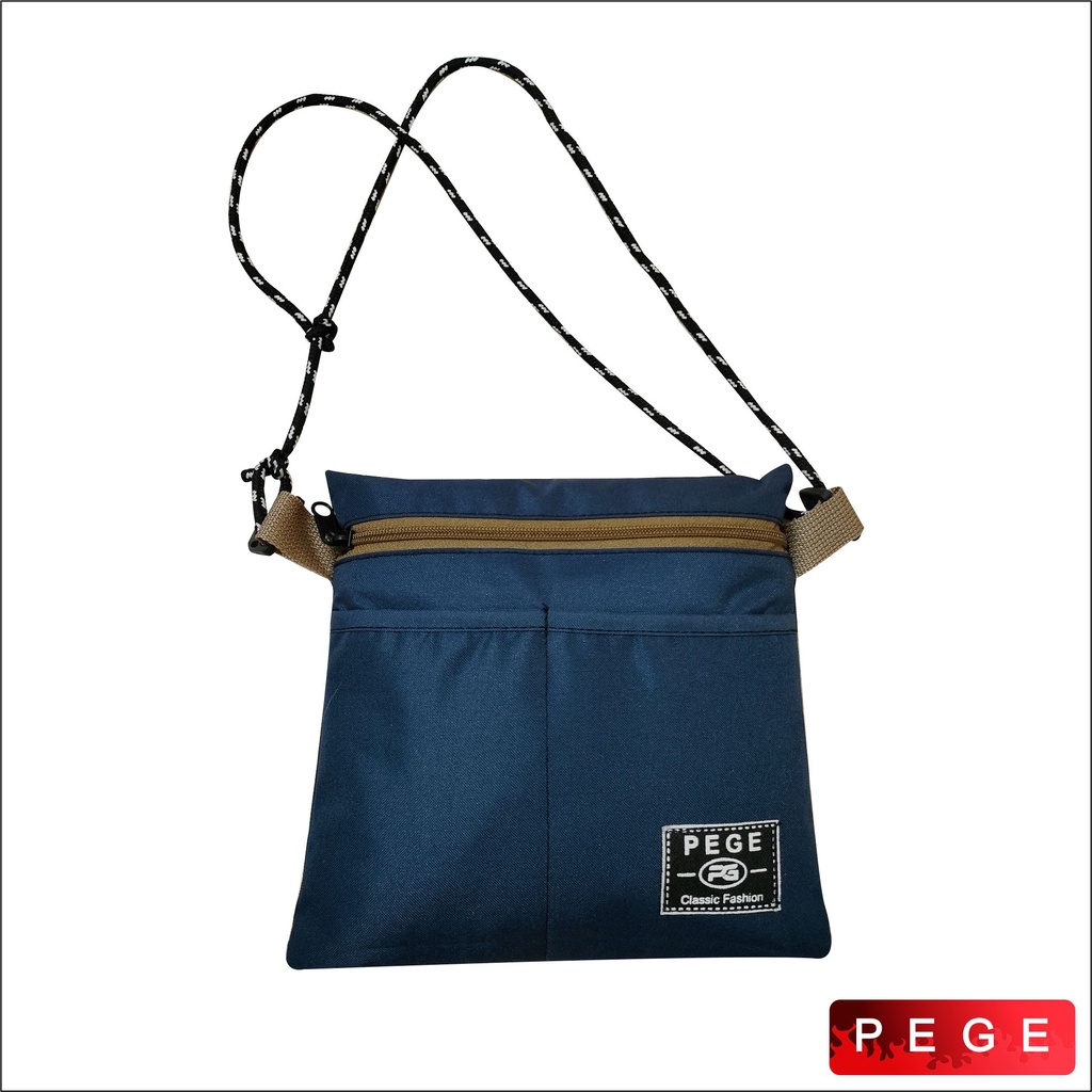 Tas Slingbag Casual PEGE Selempang Bahu Pria Unisex Bahan Distro - PG 8911