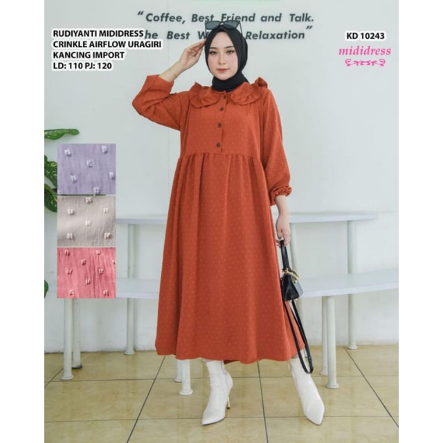 Midi Dress Crinkle Rubi Uragiri