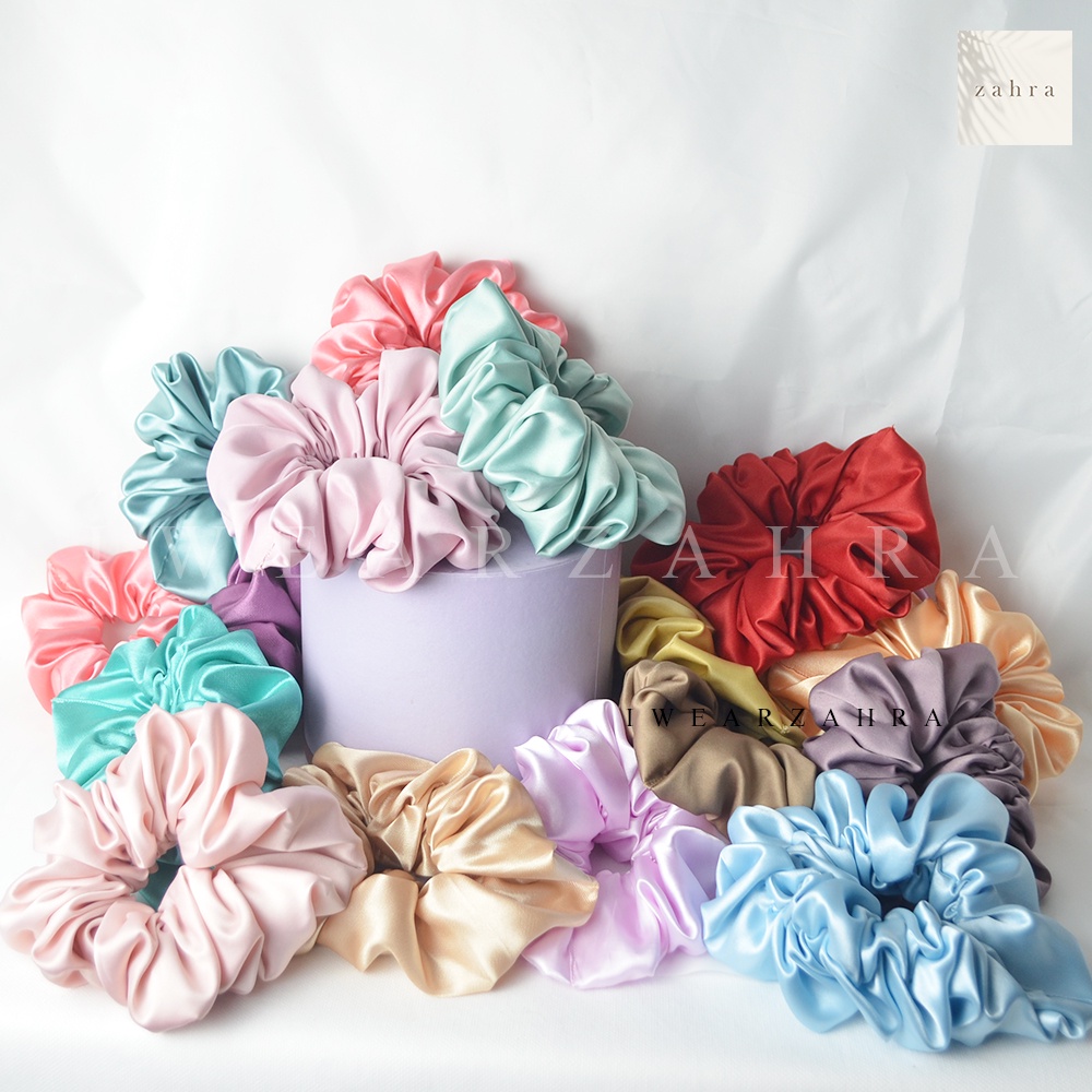 SCRUNCHIE JUMBO VELVET - ikat rambut premium velvet cepol cemol besar volume tegak iket iketan gelang kuncir kunciran