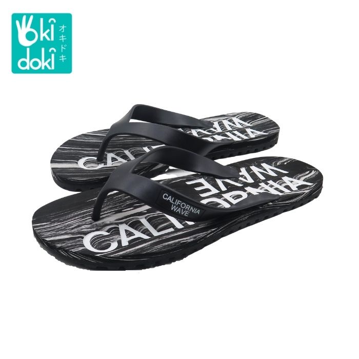 OKIDOKI Men Slippers California Black 808Y002 - Sandal Pria