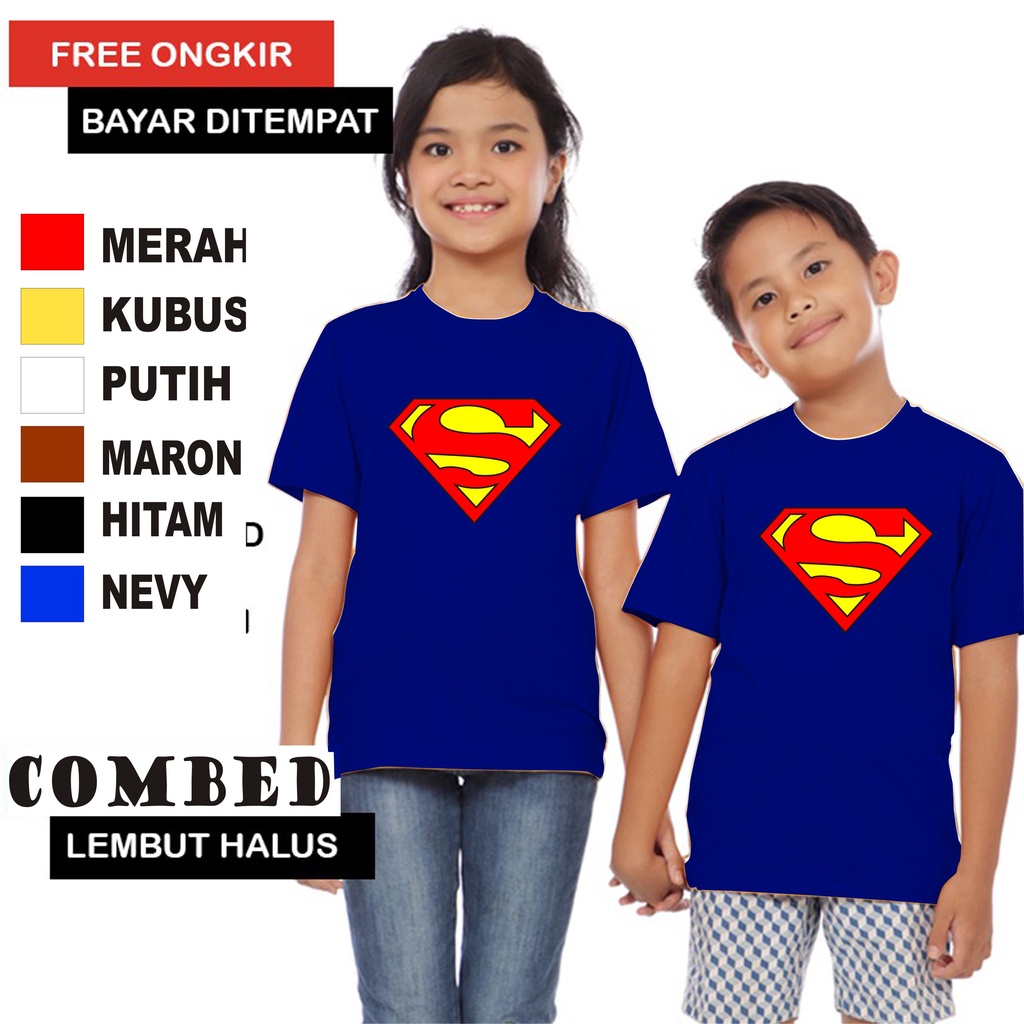 Promo Kaos  SUPERMAN DTF HENG Anak Anak  Lengan Pendek Combed 30S Atasan Anak2 cowok cewek Kaos Murah kaos anak kartun kaos anak anime kaos anak murah kaos anak hits kaos viral