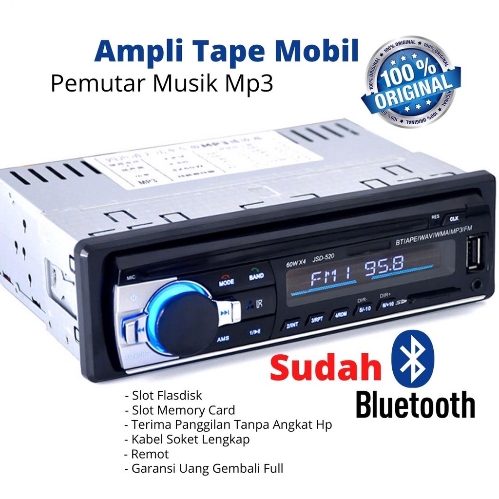 Taffware Tape Audio Mobil MP3 Player Bluetooth Wireless Receiver 12V - MP3-530