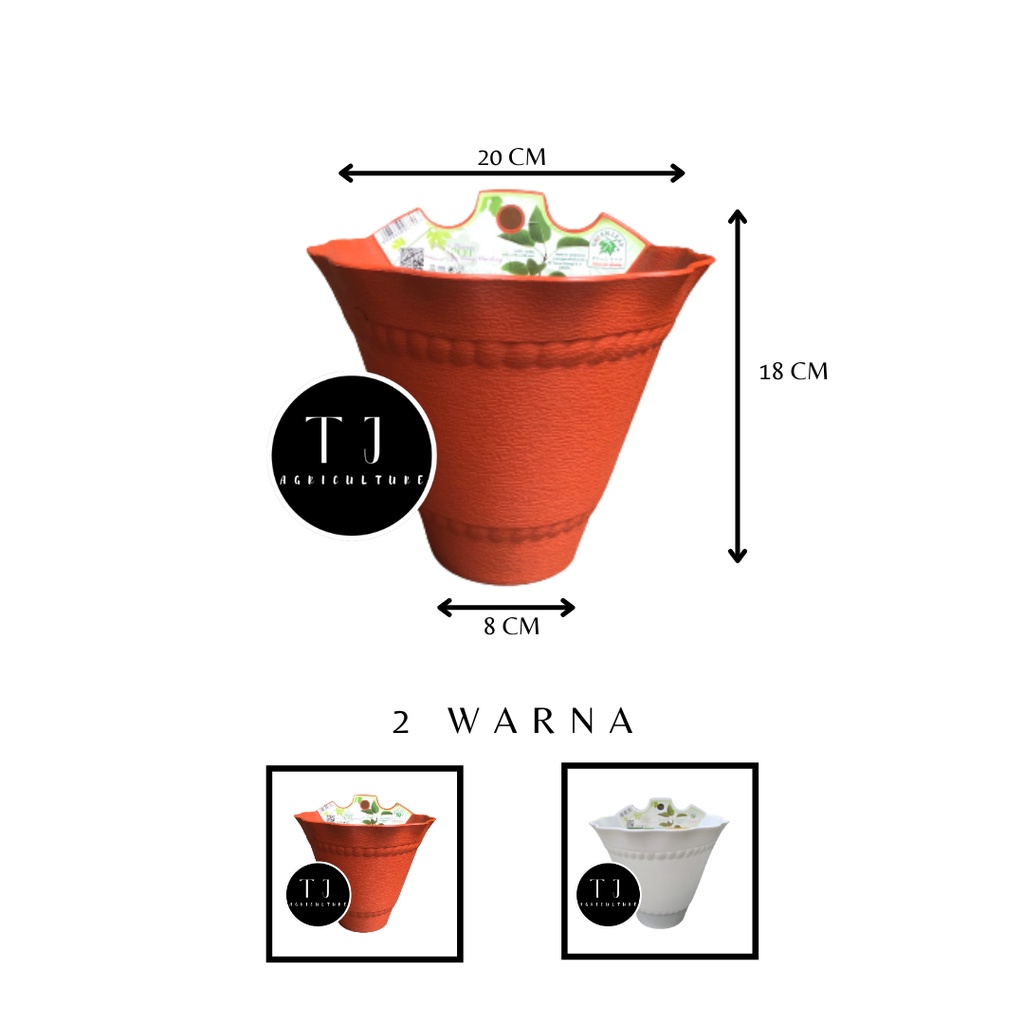 Pot Dinding Ayaka 6355 Green Leaf | Pot Bunga Tanaman Plastik Tanpa Bolongan Untuk Tanaman Air Tembo