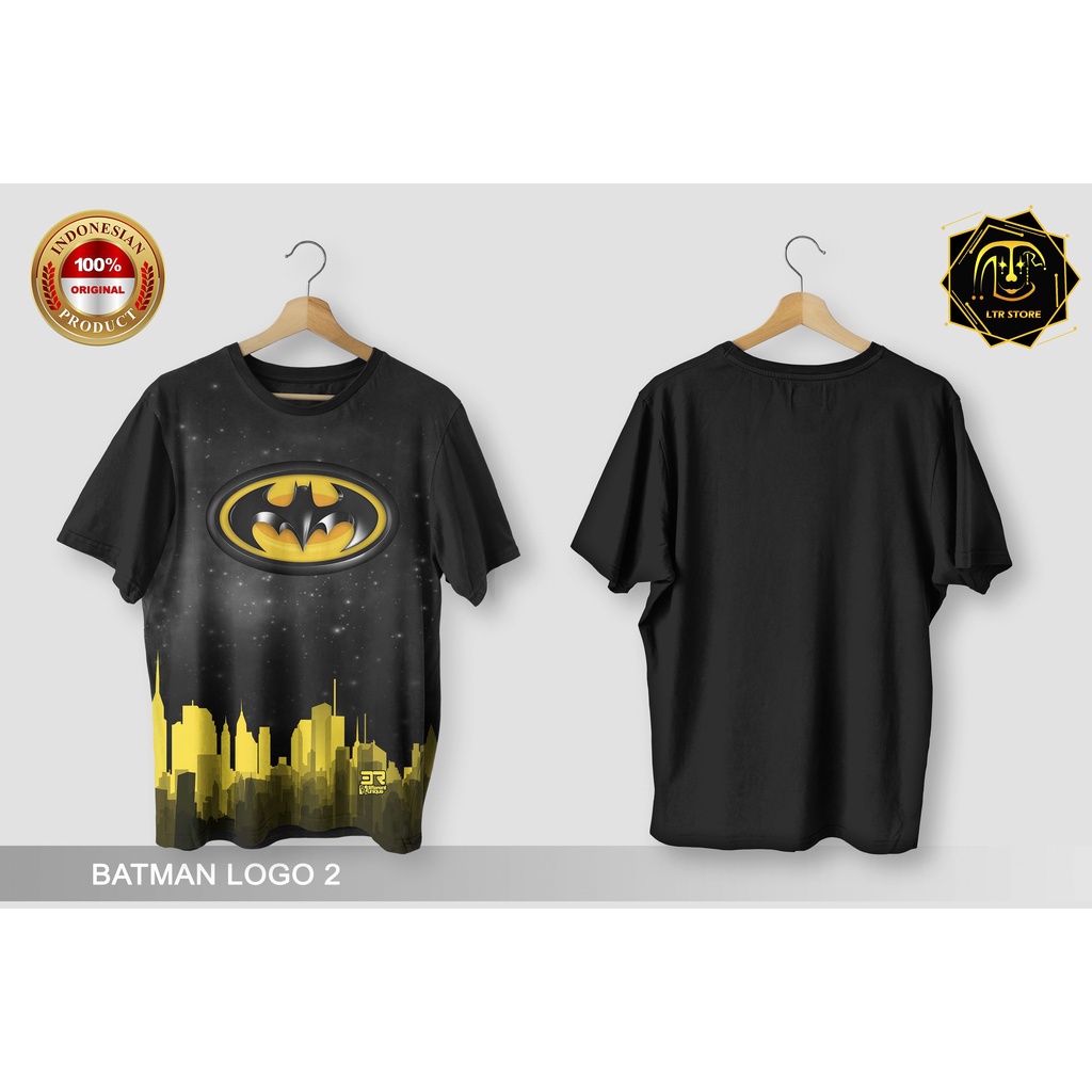 [ BAYAR DI TEMPAT ] BAJU PRINTING GAMBAR BATMAN LOGO 2 -  BAJU DISTRO ORIGINAL GAMBAR SUPERHERO MARV