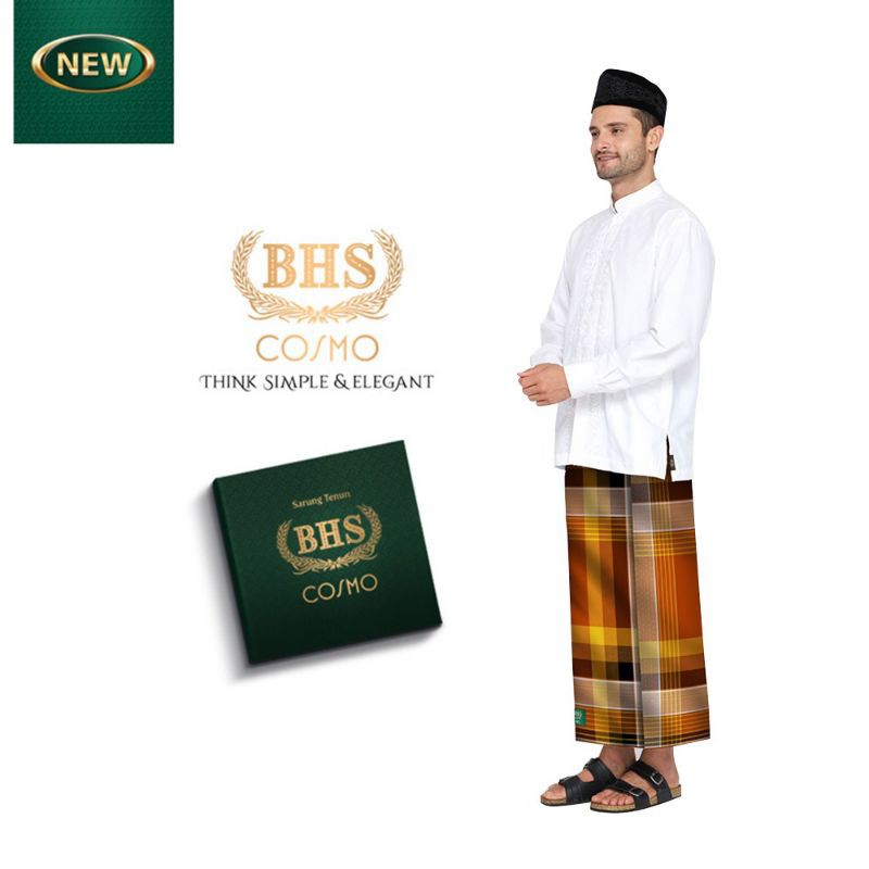 sarung BHS COSMO WARNA KOMBINASI coklat kuning