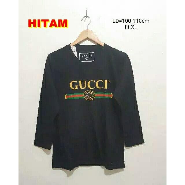 Kaos Lengan Panjang Gucci Xl Kaos Distro - Putih