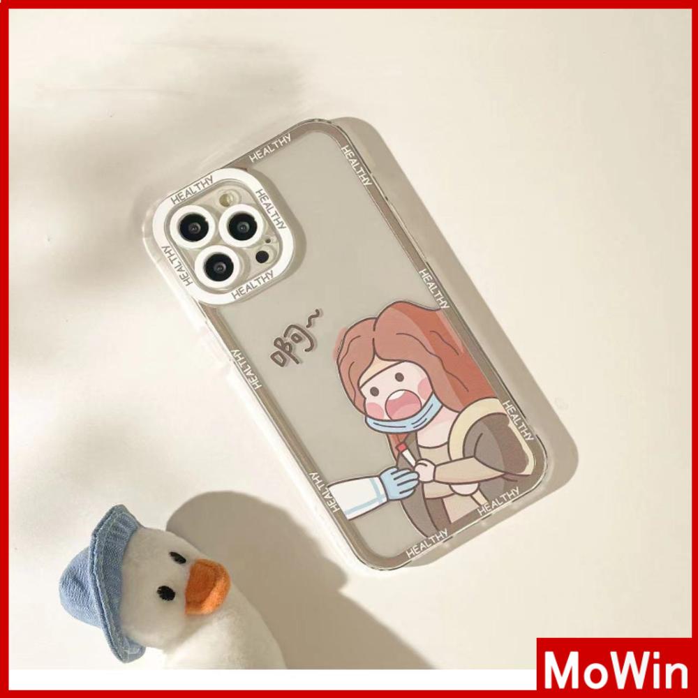 iPhone Case Silicone Soft Case Clear Case Square Edge Shockproof Protection Camera Cartoon Comic Cute Compatible For iPhone 11 iPhone 13 Pro Max iPhone 12 Pro Max iPhone 7 Plus xr