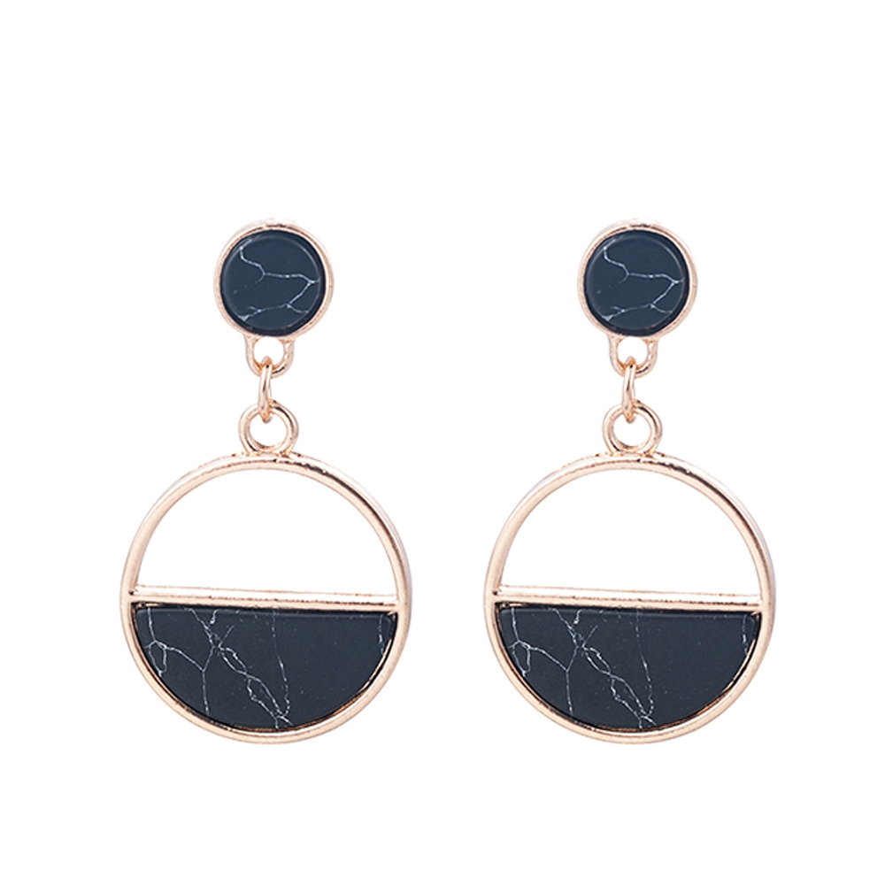 1Pasang Anting Pejantan Liontin Geometris Bohemian Wanita Modis-E