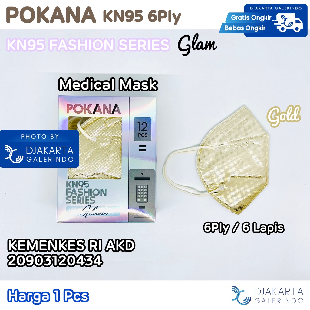 Masker POKANA KN95 Glam Fashion Series 6Ply Original