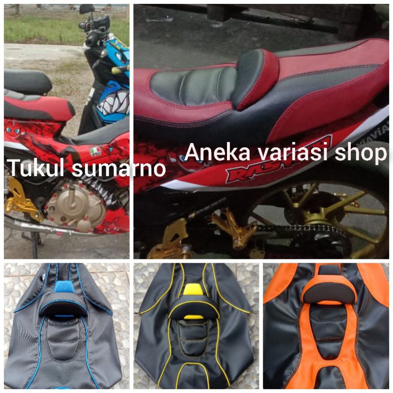 kulit jok custom SATRIA FU , aksesoris motor