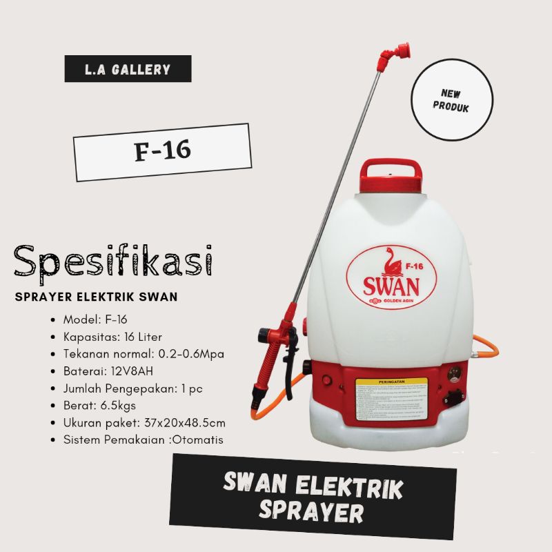 SPRAYER SWAN F-16 LITHIUM /ALAT SEMPROT HAMA/CAS SPRAYER DISINFEKTAN/SWAN/F-16.