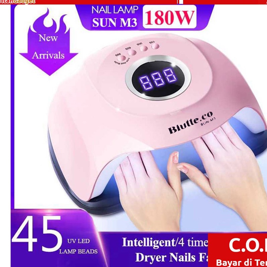 GS8 45LED Alat Kecantikan Pengering Kutek Kuku Lampu 180W LED Ultraviolet UV LED Nail Dryer