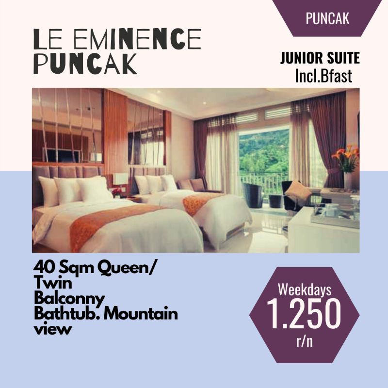 Voucher  hotel Le Eminence Junior Suite