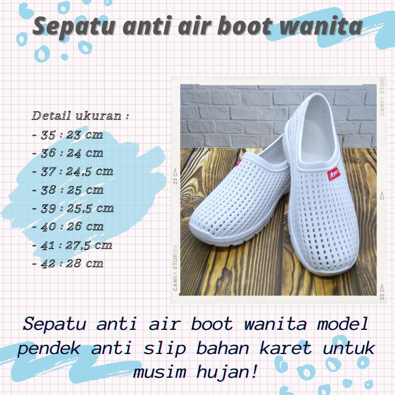 Sepatu anti air boot wanita