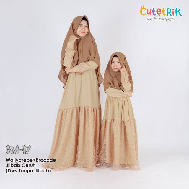 [Bisa COD] Gamis Cutetrik Couple Ibu dan Anak Model Brukat Terbaru