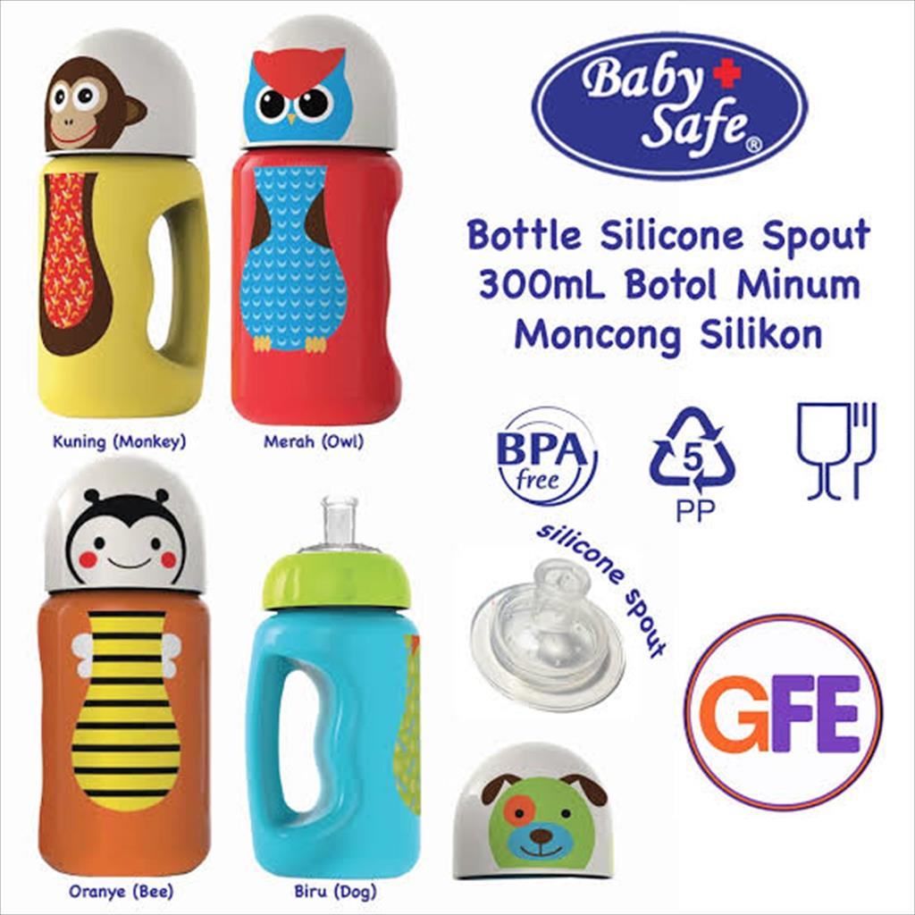 Baby Safe Bottle Silicone Spout 300ml SK005 / Babysafe botol minum anak silicone spout