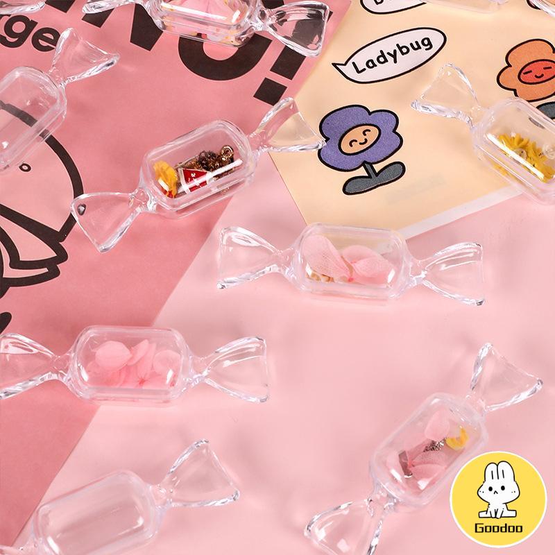Permen Kreatif Kotak Penyimpanan Transparan Mini Portable Ring Earrings Jewelry Kotak Obat -Doo