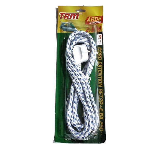 Kabel Setrika TRM Kepala Arde 3 Besar Iron Cord Extention 3 Wire Isi 3 Kabel Panjang 2.5 Meter Kabel Seterika Gosokan Universal