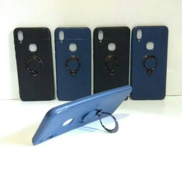 Case Vivo V11i Fingerprint Soft Case Auto focus Invisible ring Stand Holder