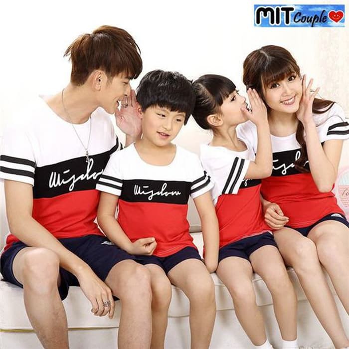 COUPLE FAMILY WISDOM 2 ANAK KAOS COUPLE BAJU PASANGAN CEWEK COWOK SEPASANG