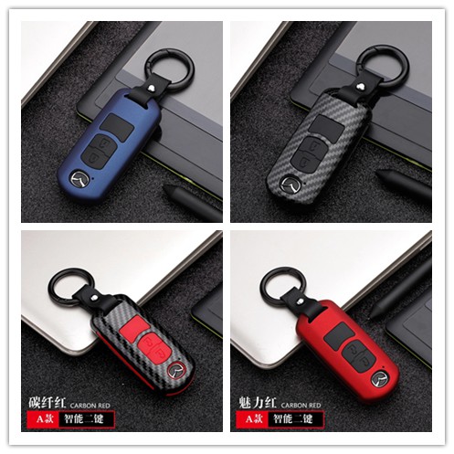 MAZDA Casing Hard Case Carbon Fiber 2 / 3 / 6 / Cx3 / Cx5 / Cx8 / Cx9 3 Tombol Tanpa Kunci