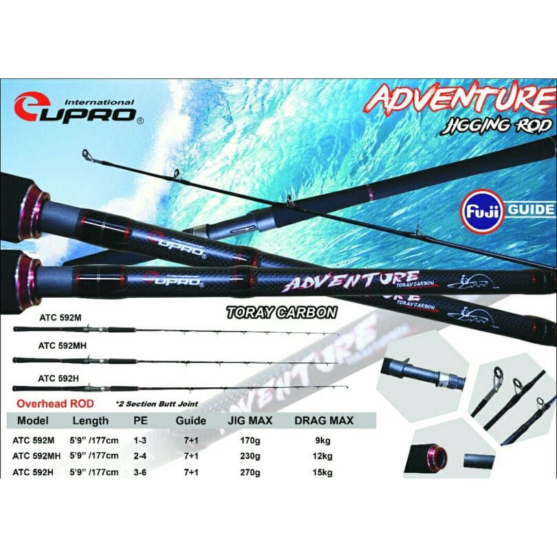 EUPRO ADVENTURE OH  JIGGING ROD ATC592H PE 3-6 + PACKING PVC